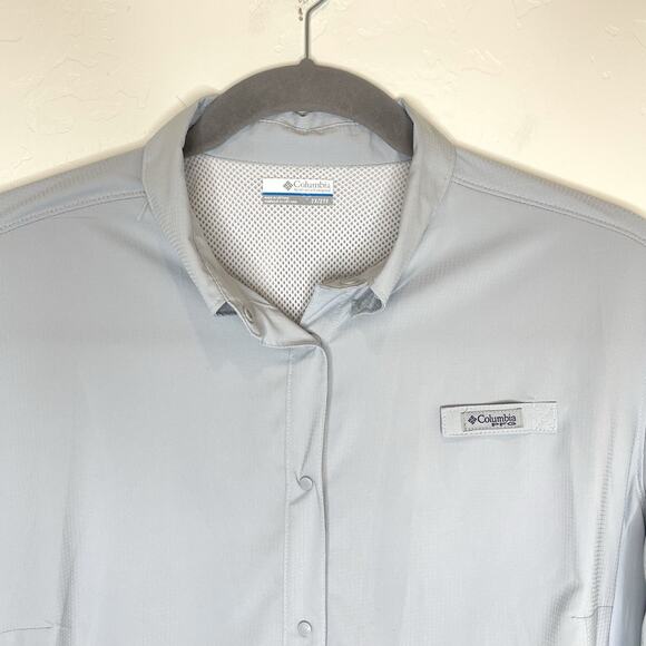 Columbia Omni Shade Vented Roll Tab Long Sleeve Top Womens Plus 2X Gray - Picture 2 of 6